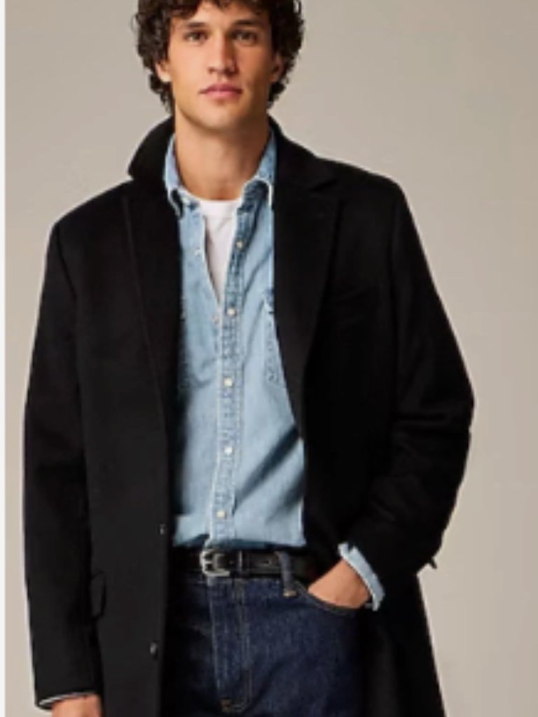 J.Crew Riverton Navy Wool And Cashmere Blend Men's Topcoat 41r
